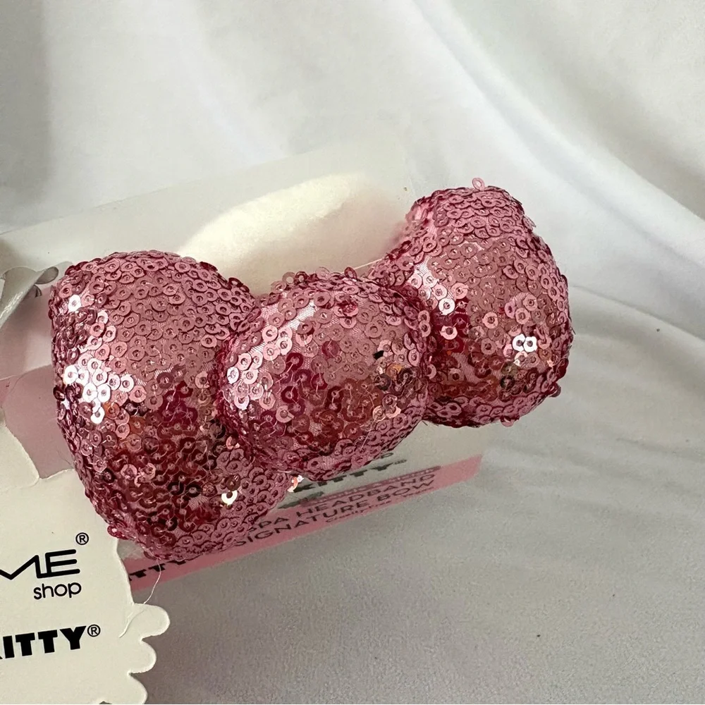Hello Kitty sequin bow plush headband gift new in box spa the creme shop